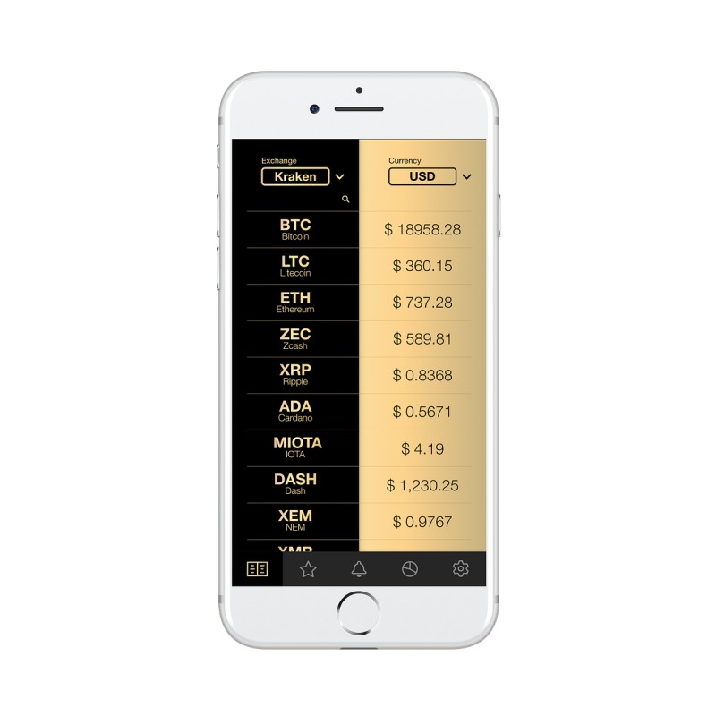 Crypto tracker app interface sketch