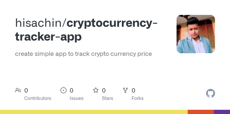 GitHub crypto tracker project preview